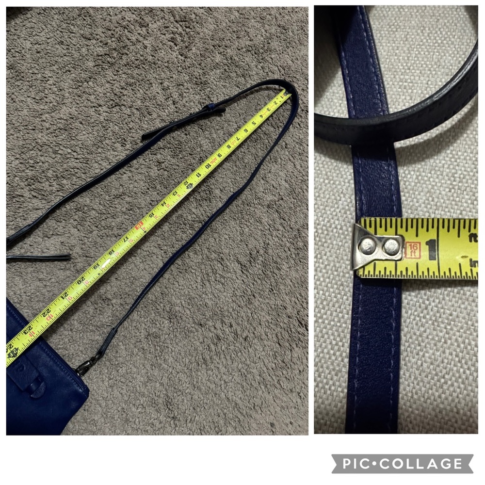 Like New Longchamp 3D Leather Crossbody Blue In Sapphire Color-Gunmetal Hardware - Picture 15 of 16